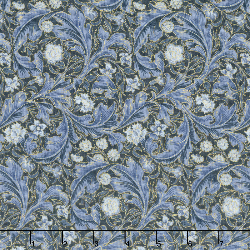 Morris Holiday 1912 - Leicester Indigo Metallic Yardage