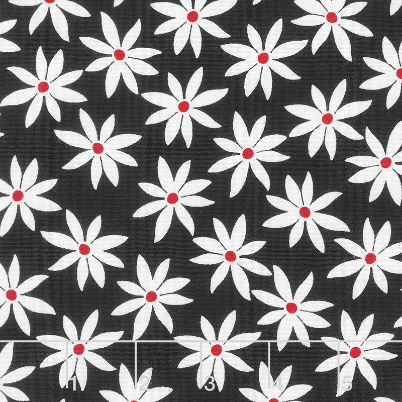 Cherry Twist - Daisy Dot White/Red Yardage