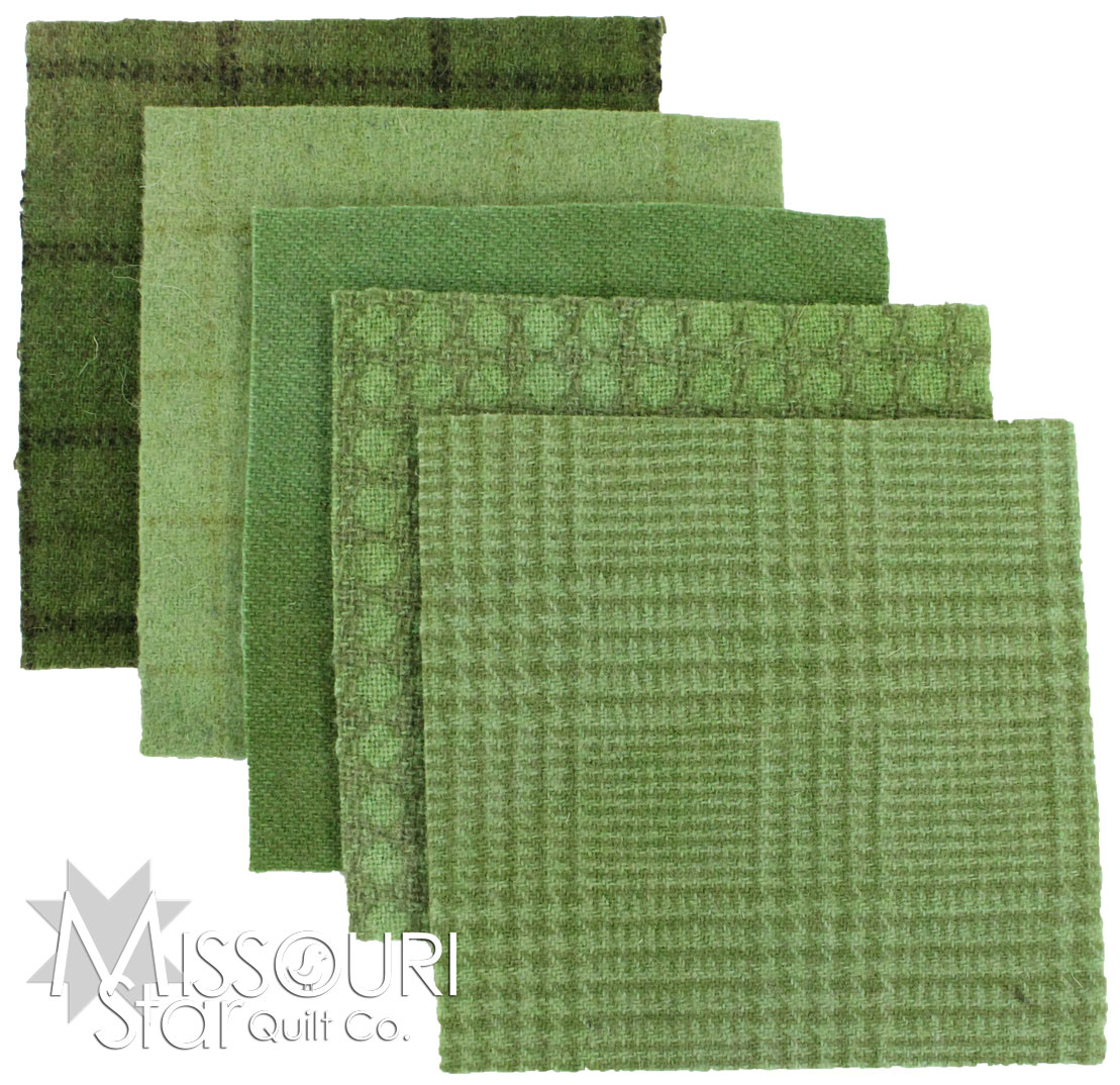 Olive Wool Charm Pack