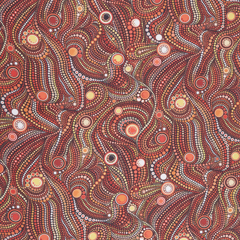 Effervescence - Dots Flame Digitally Printed Yardage