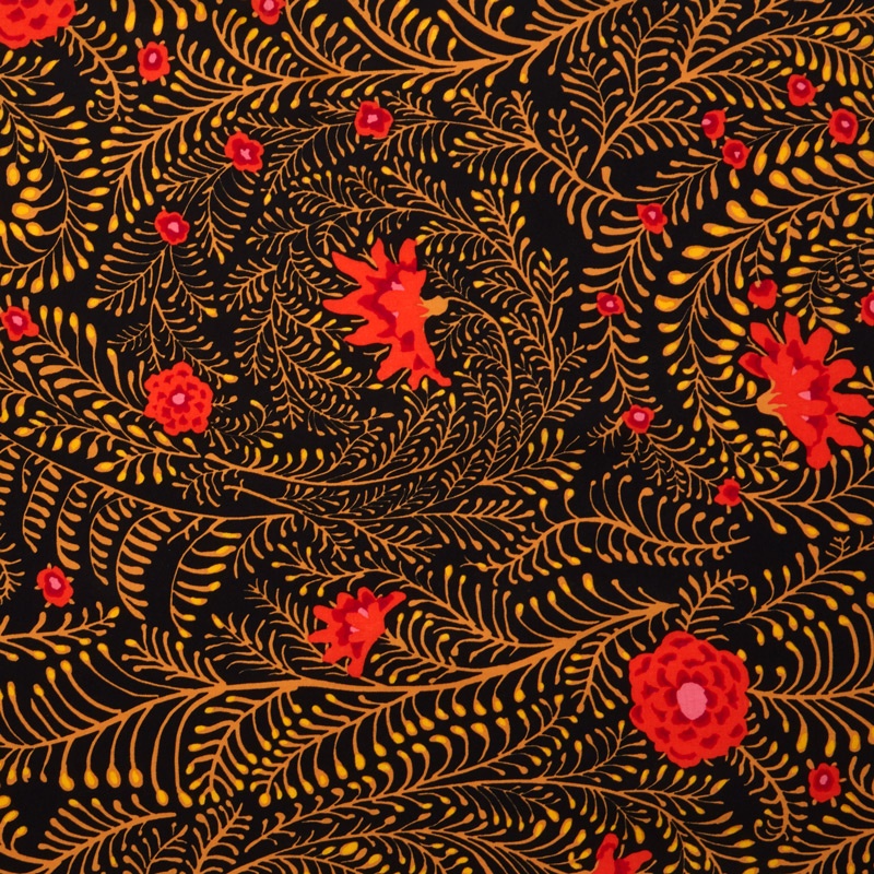 Kaffe Collective - Spicy Palette Ferns Black Yardage