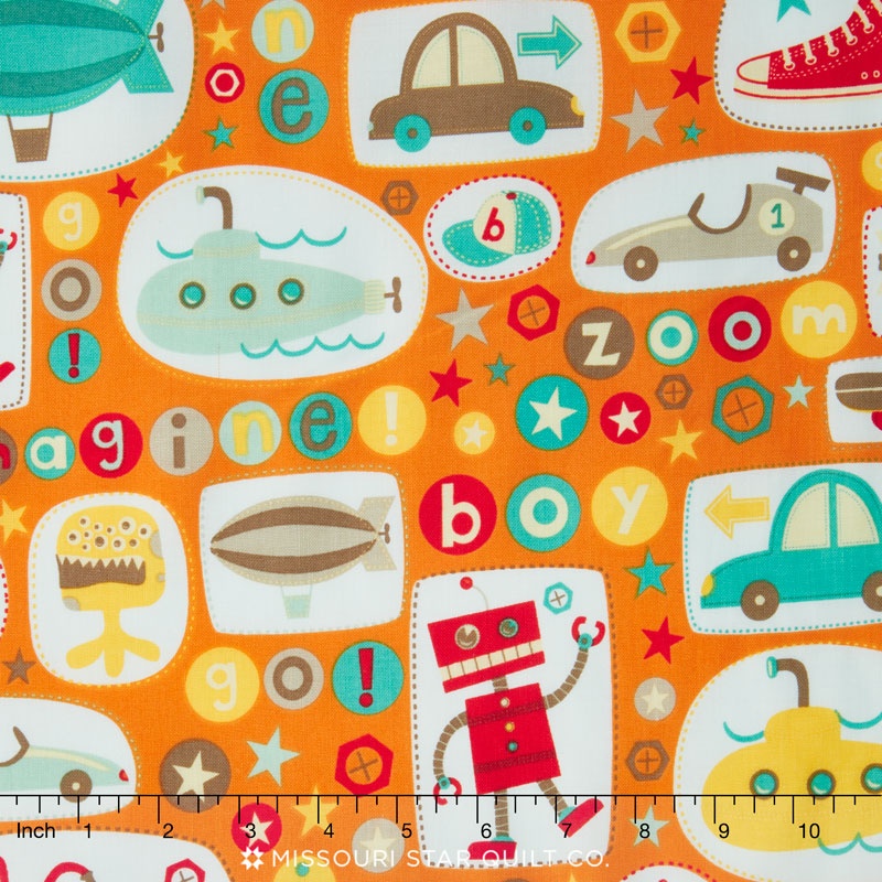 Boy Crazy - Main Orange Yardage