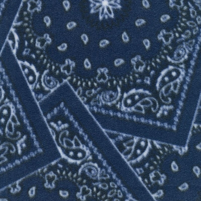 Winterfleece Prints Conversational - Bandana Navy Fleece Yardage