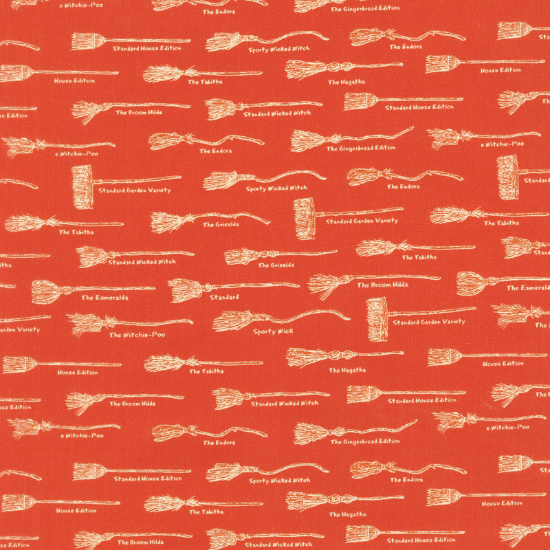 Haunted House - Broom Orange Yardage