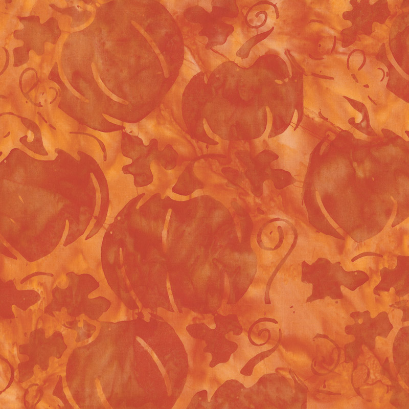Autumn Harvest Batiks - Pumpkin Nasturtium Yardage