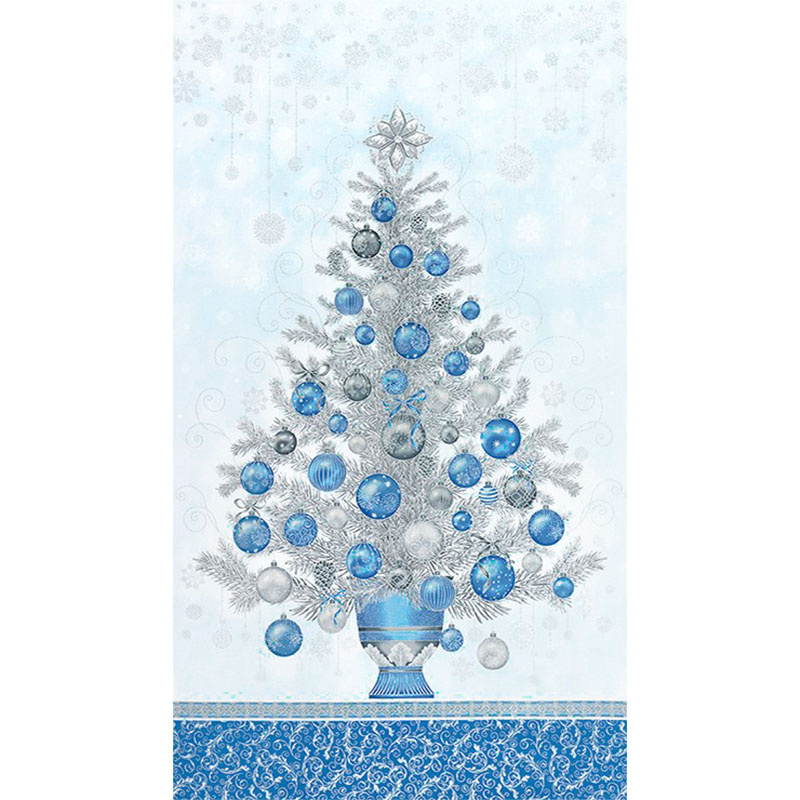 Holiday Flourish 13 - Blue Tree Metallic Panel