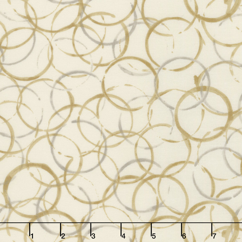 Brew - Coffee Rings Vanilla Bean White Yardage