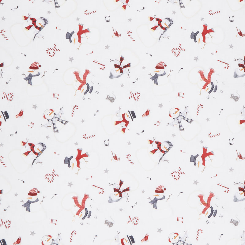 Snowy Wishes - Snowman Toss Light Gray Yardage