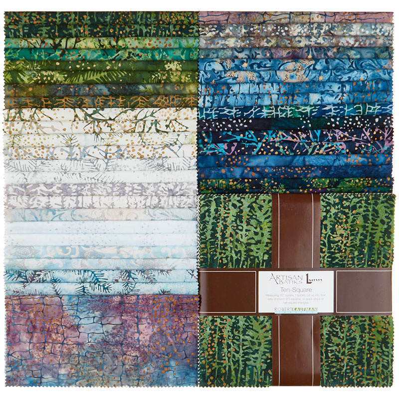 Artisan Batiks - Twilight Snowfall Metallic Ten Squares