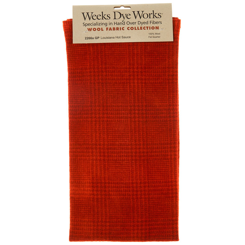 Weeks Dye Works Hand Over Dyed Wool Fat Quarter - Glen Plaid Louisiana Hot Sauce