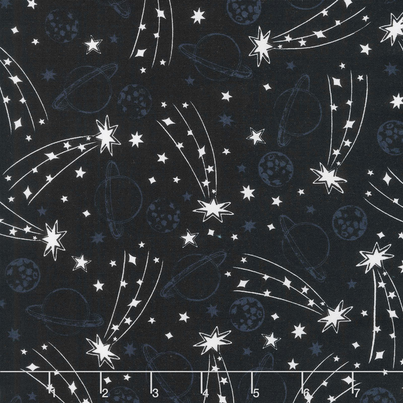 Out of this World - Galaxies Black Yardage