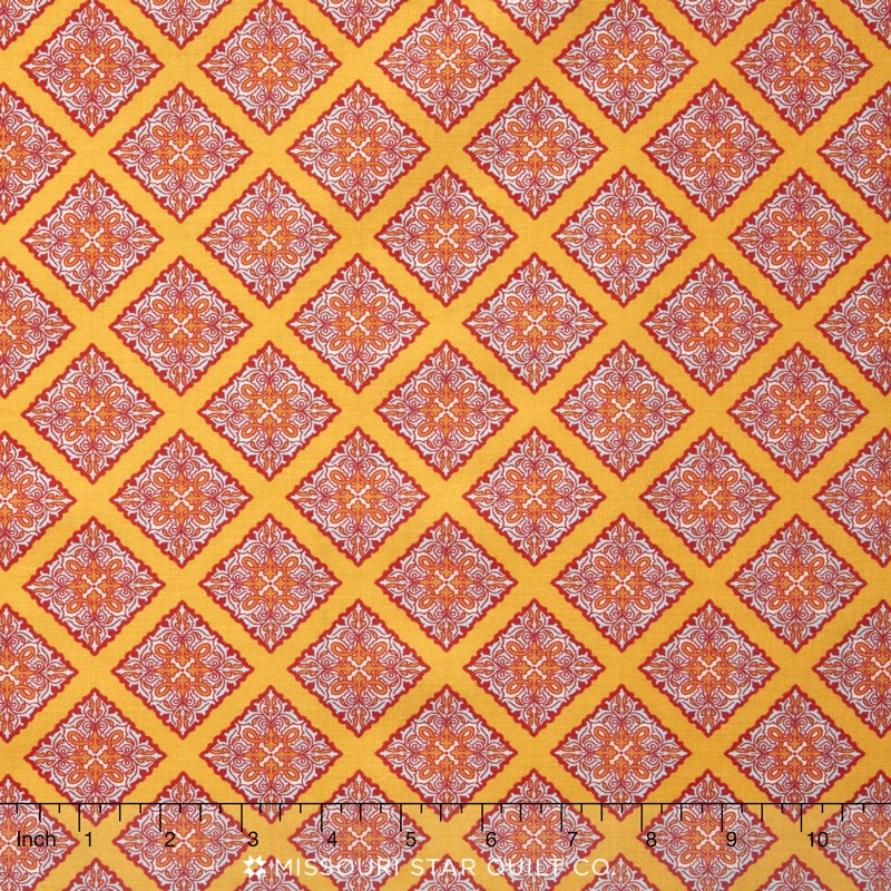 Primavera - Primavera Scrolls Tangerine Yardage