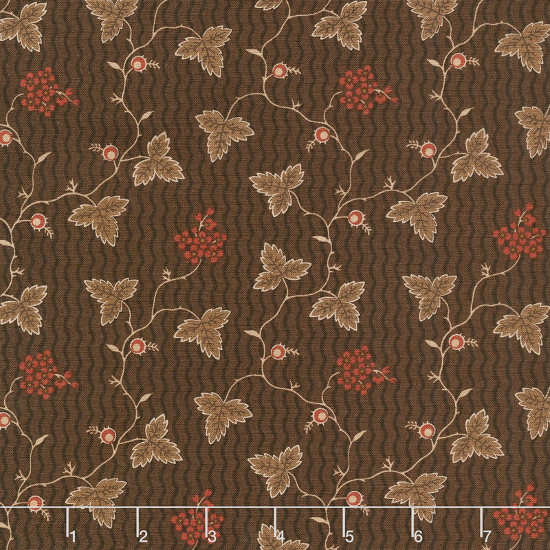 Shelbyville - Leaf & Daisy Brown Yardage