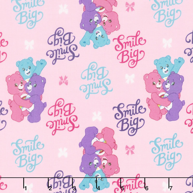 Care Bears - Sparkle & Shine Smiles in Pink Yardage