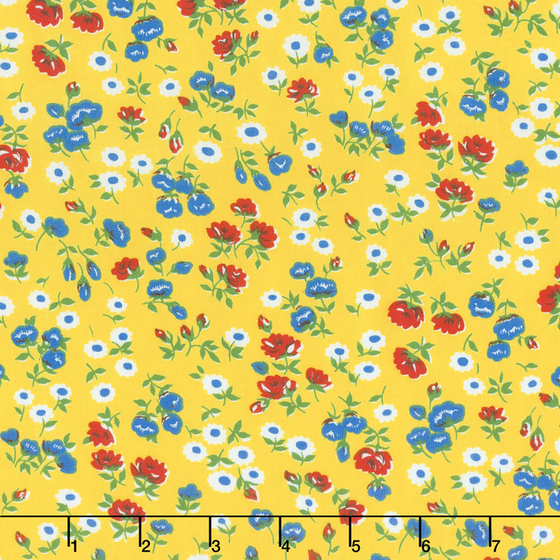 Sugar Sack - Mini Floral Yellow Yardage