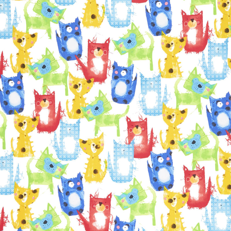Cats - Cat White Yardage