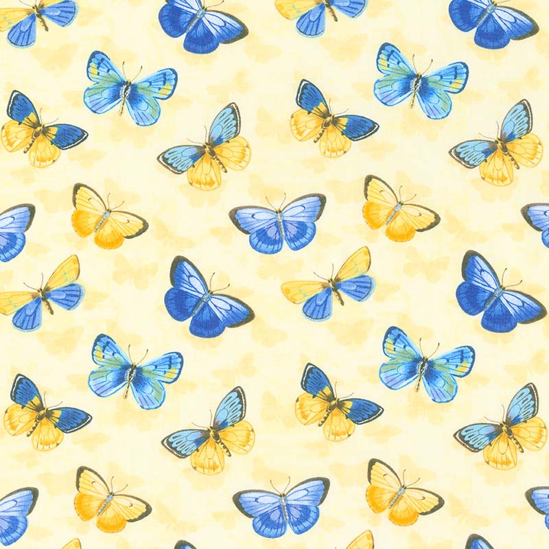 Madison - Butterflies Yellow Yardage
