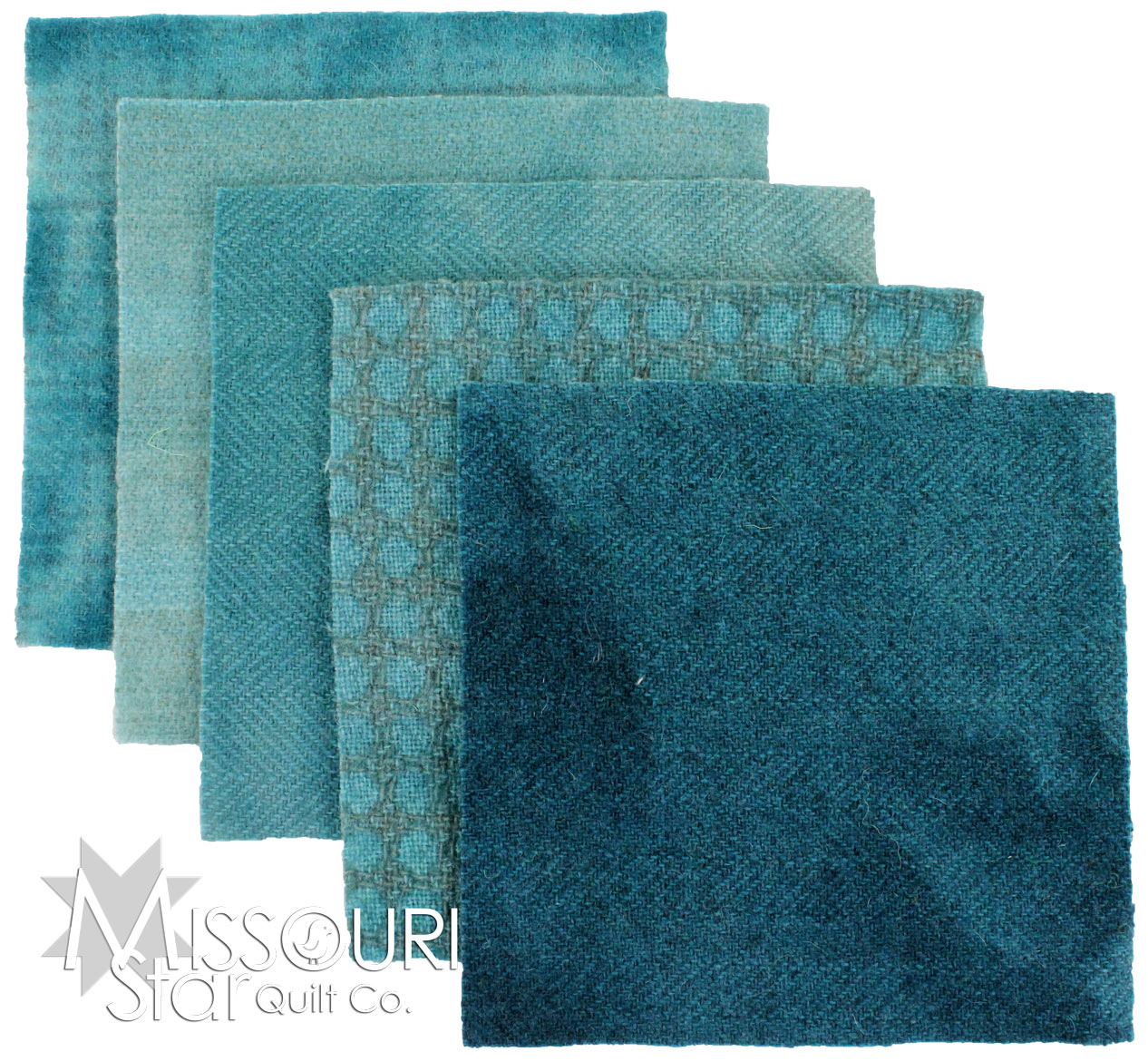 Teal Wool Charm Pack