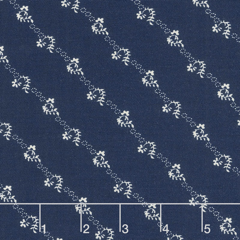 Abigail Blue - Diagonal Stripe Navy Yardage