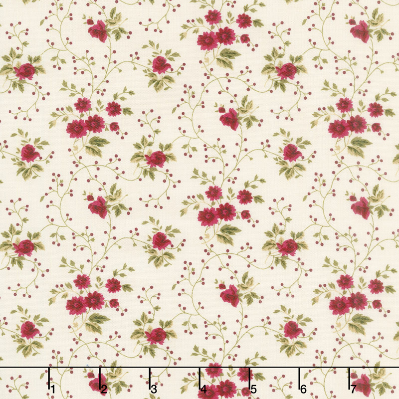 Red & Blue...and Roses Too! - Sweet Springs Red Yardage