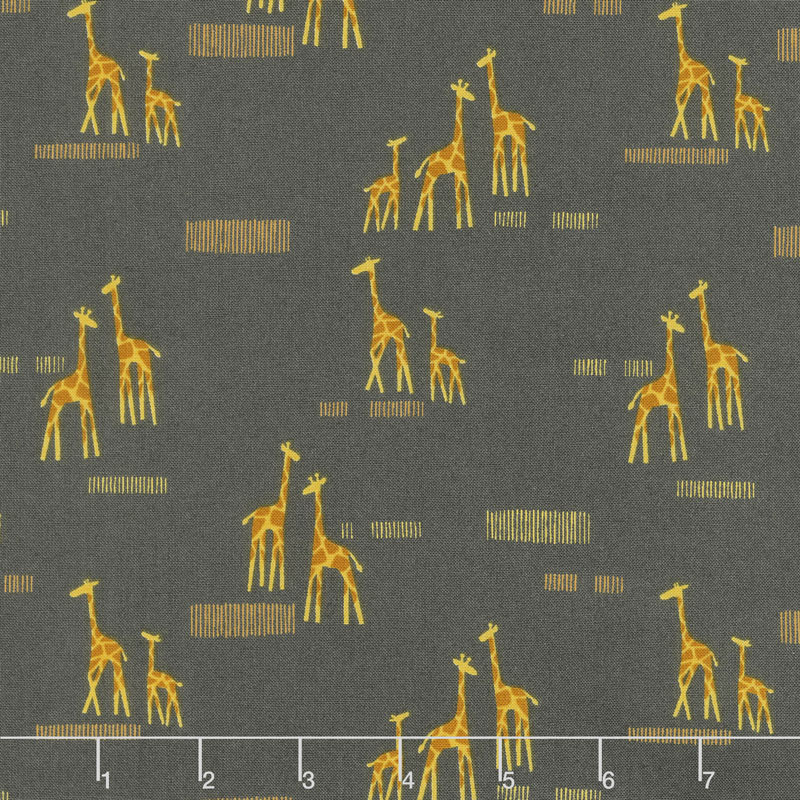 Safari Life - Giraffe Life Black Yardage