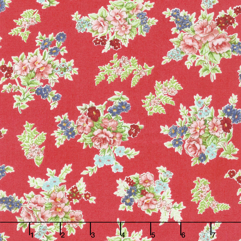 Katie Jane - Bouquet Red Yardage
