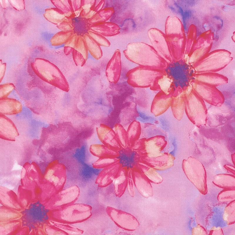 Color Calypso - Berry Large Calypso Floral Berry Yardage