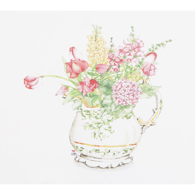 Susan Branch Pitcher of Garden Flowers Digitally Printed Panel