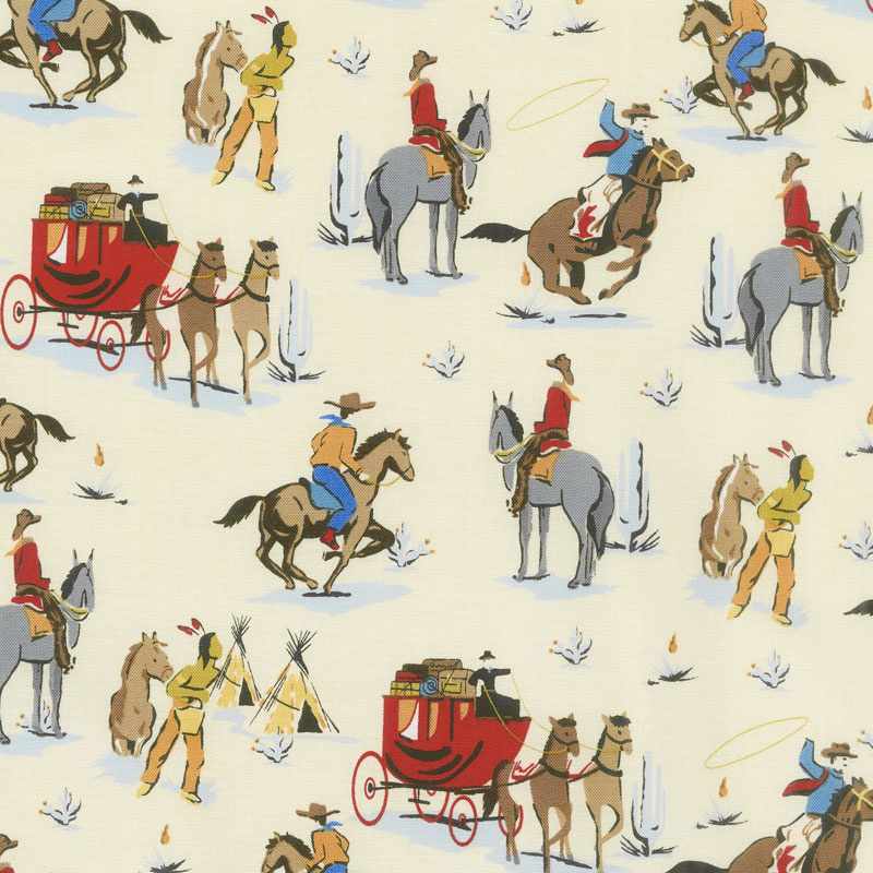 Cowboy Country - Main Cream Yardage