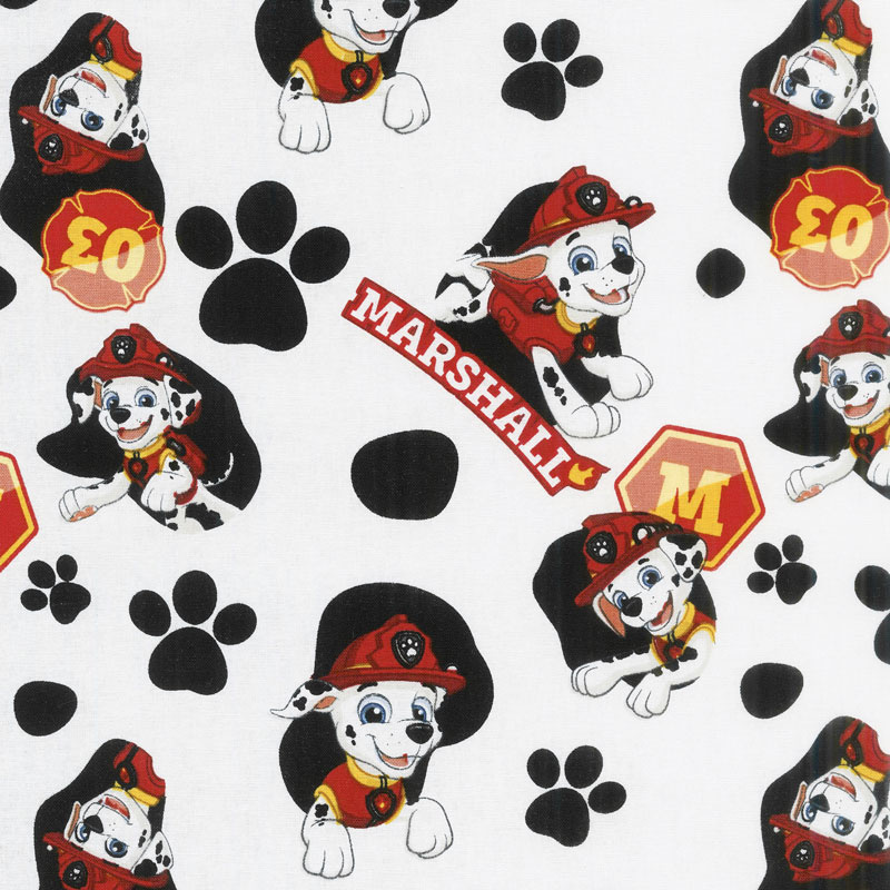 Paw Patrol - Paws & Spots White Yardage