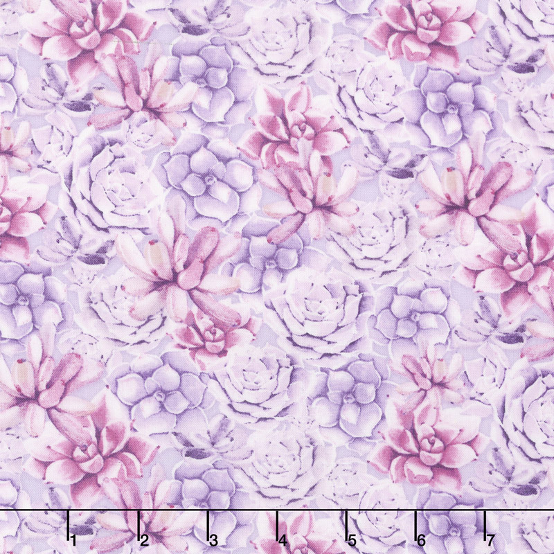 Humming Along - Succulents Purple Yardage