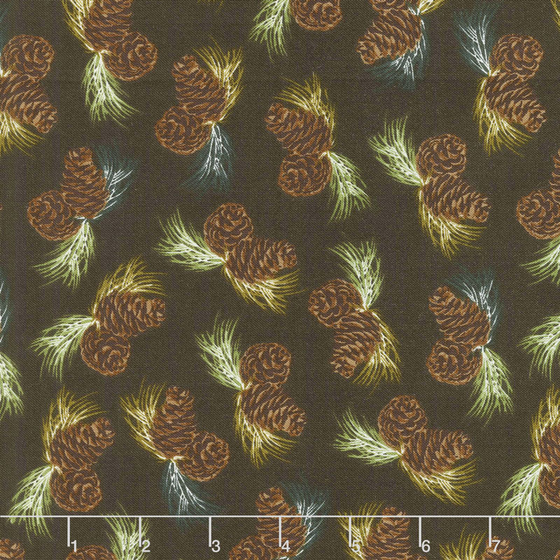 Home Sweet Cabin - Pinecones Brown Yardage
