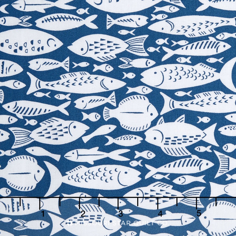 Marina - Fishes Blue Yardage
