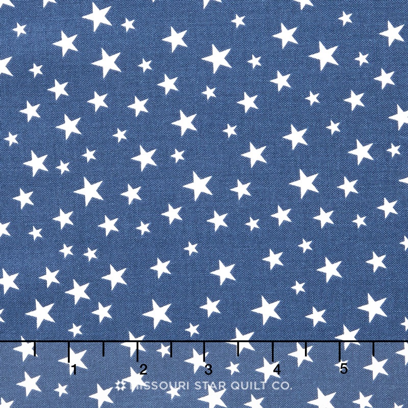 Lost and Found America - Americana Mini Stars Blue Yardage