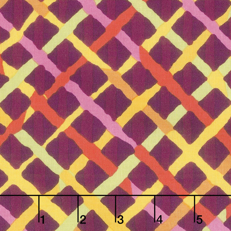 Kaffe Fassett Collective Fall 2018 - Night Mad Plaid Maroon Yardage