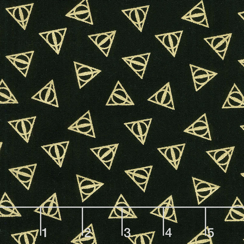 Wizarding World - Harry Potter Deathly Hollow Logo Metallic Yardage