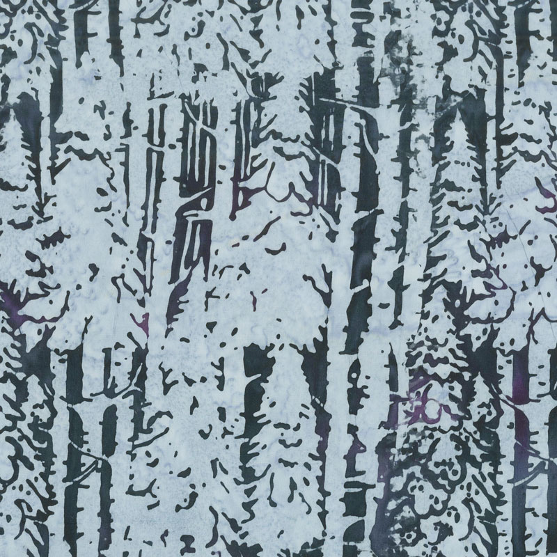 Snowberry Batiks - Snow Trees Eggplant Yardage
