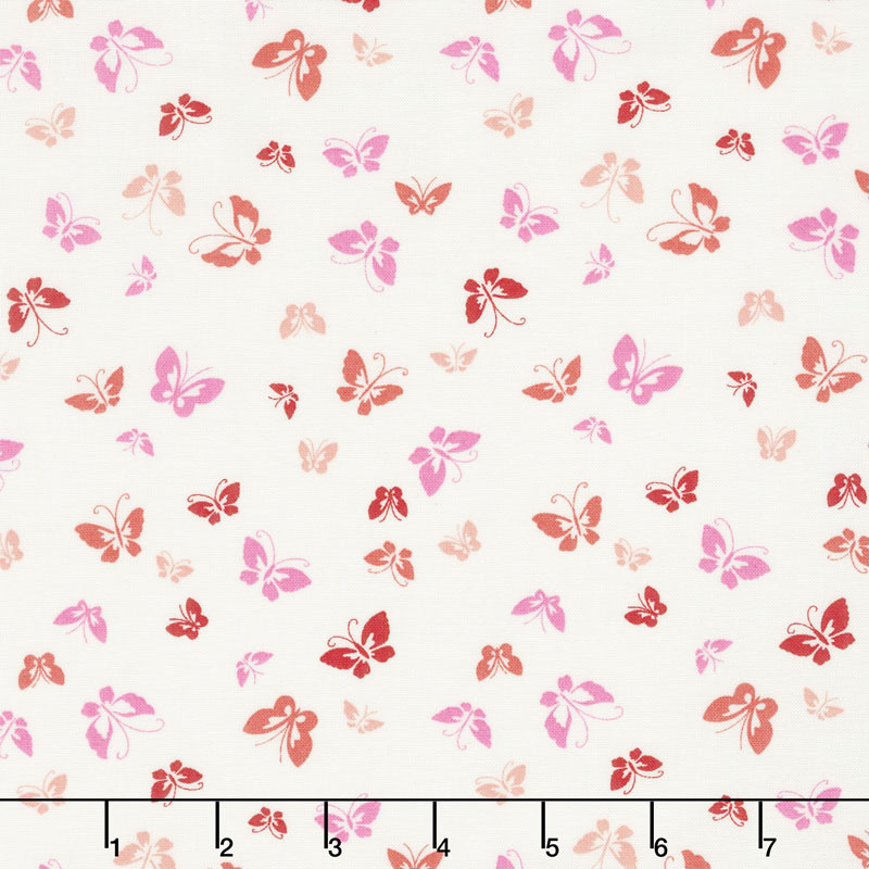 Lazy Days - Butterflies Porcelain Peony Yardage