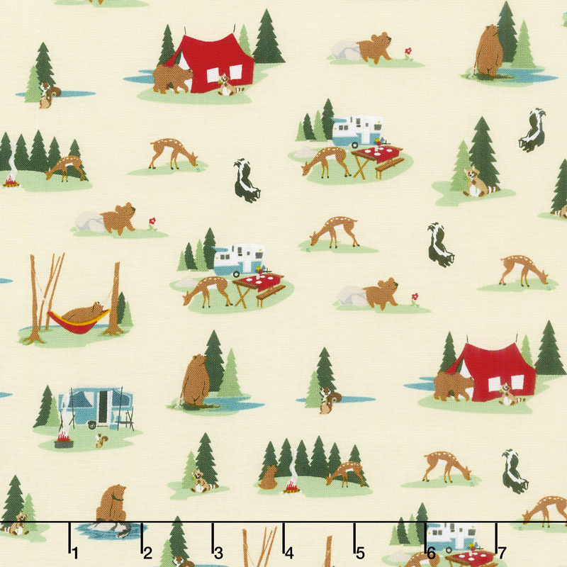 Gone Camping - Site Cream Yardage