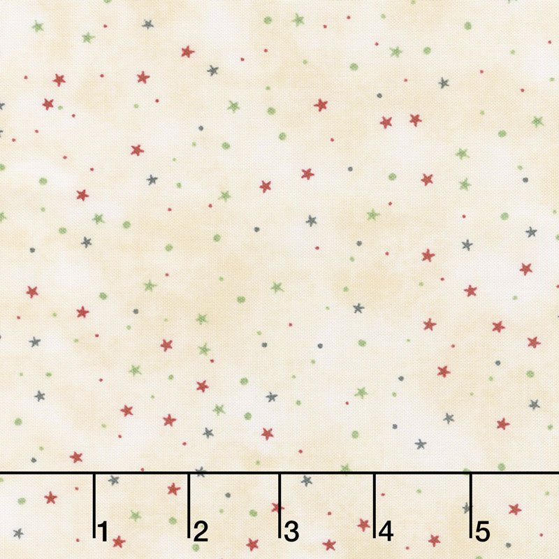 The Joy of Giving - Star and Dot Cream Yardage