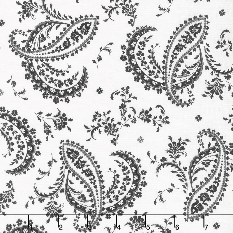 Greenery - Paisley Black Yardage