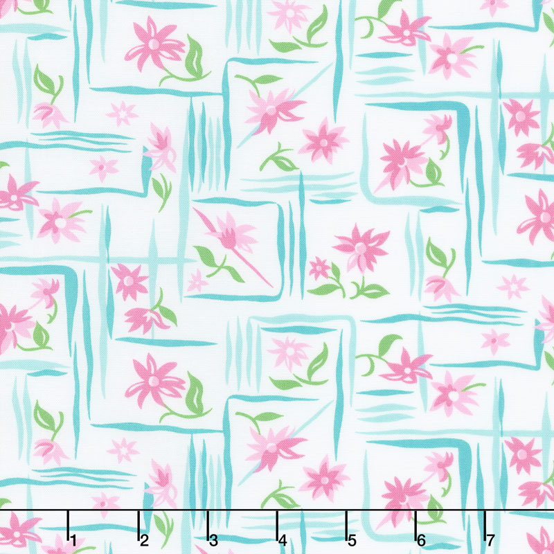 Flower Sacks - Flower Boxes Pink Yardage