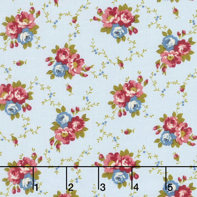 Bricolage - Floral Bouquet Blue Yardage