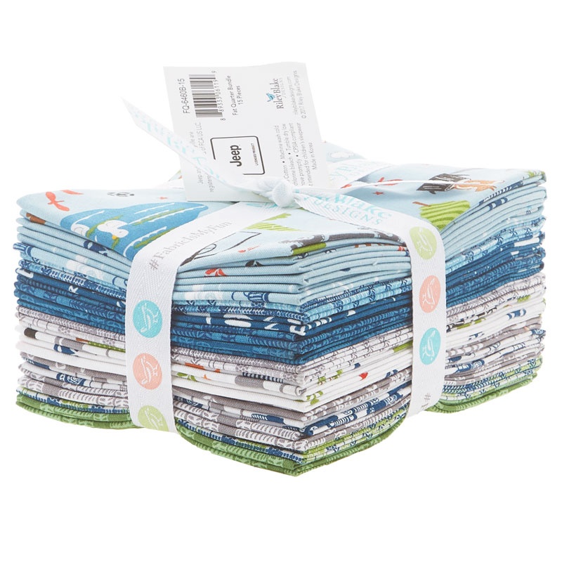 J is for Jeep - Blue Colorway Fat Quarter Bundle