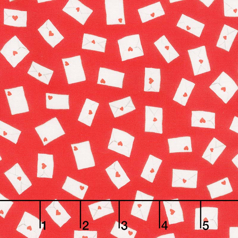Love Letters - Envelopes Red Yardage