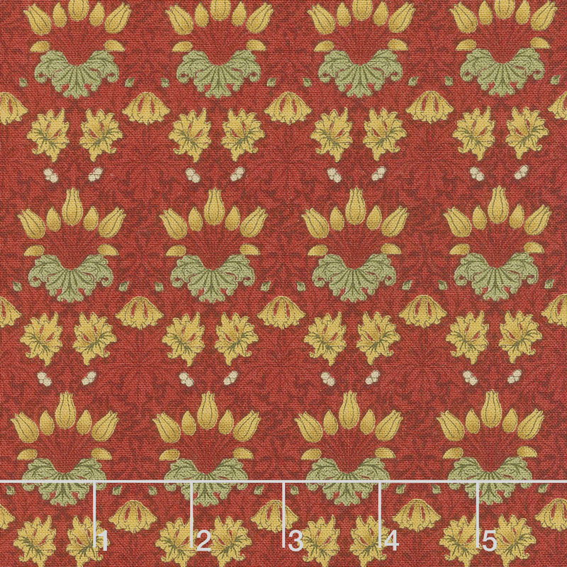May Morris Studio - Tulip 1900 Crimson Yardage