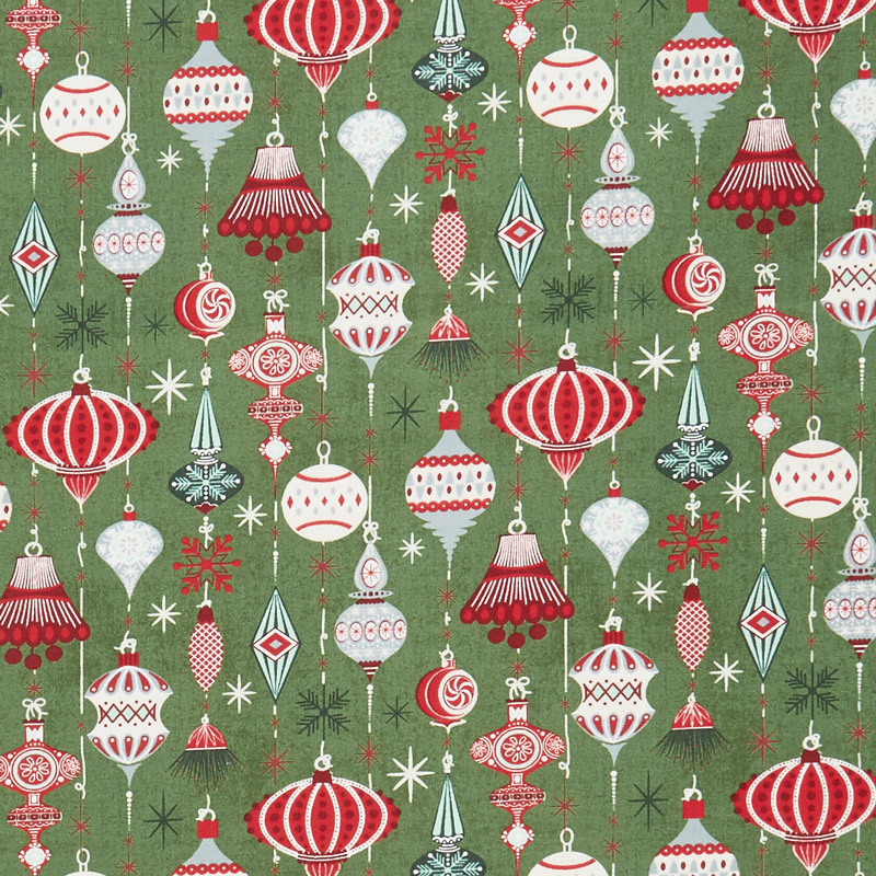 Kringle and Claus - Deck the Halls Holly Yardage