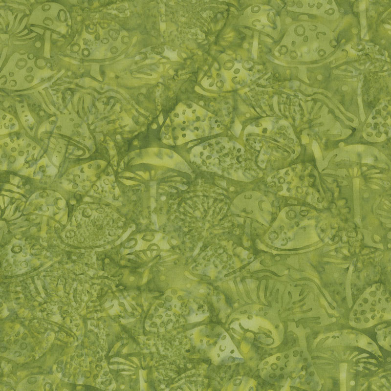 Enchanted Forest Batiks - Mushrooms Cactus Yardage