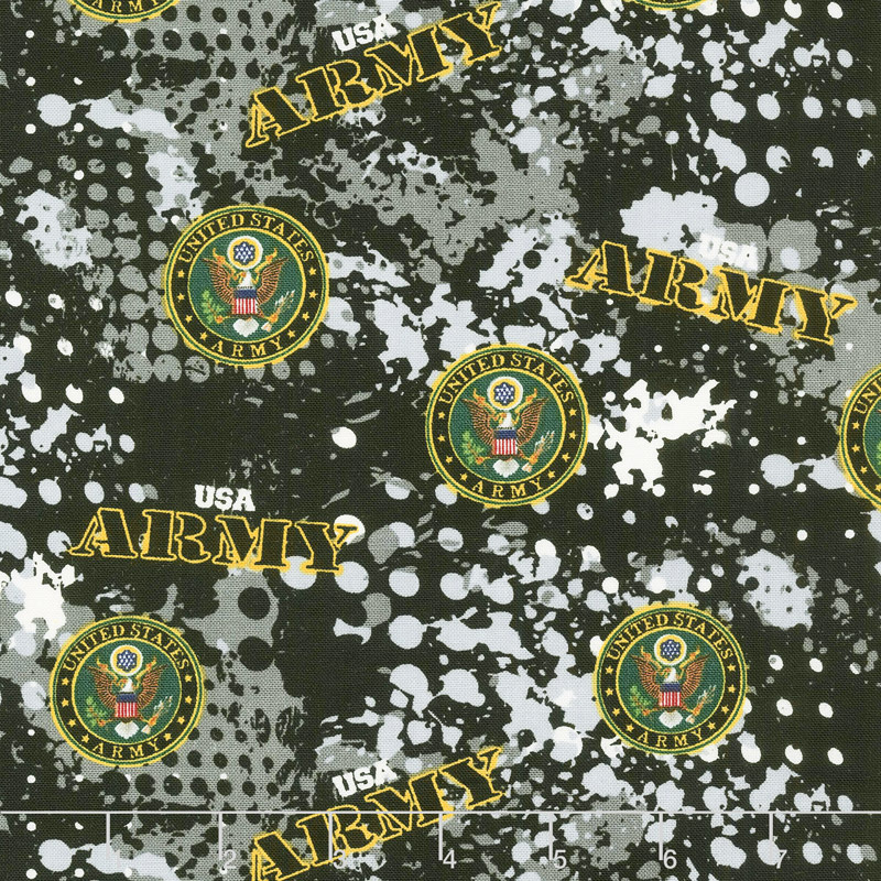 Military - Army Camo Black Yardage