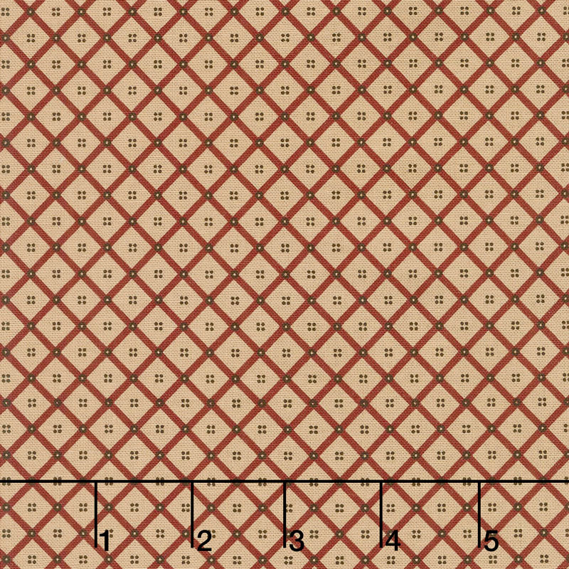 Shelbyville - Crosshatch Brick Red Yardage